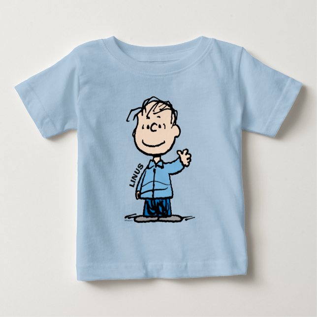 Camiseta Para Bebê Linus Waving (Frente)