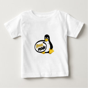 Camiseta Para Bebê LINUX DENTRO de Tux o logotipo do pinguim de Linux