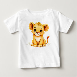 Camiseta Para Bebê Lion Cub- Wildlife Fantasy Art