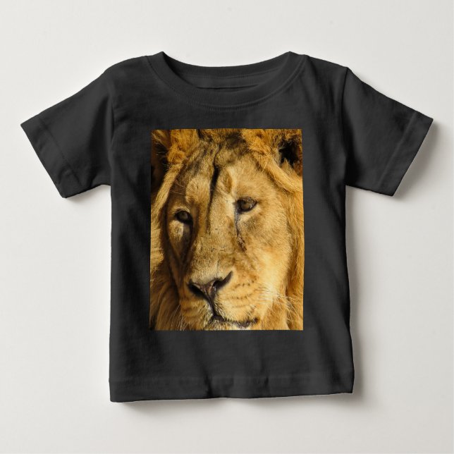 Camiseta Para Bebê Lion Face Willife Cat Shirt (Frente)
