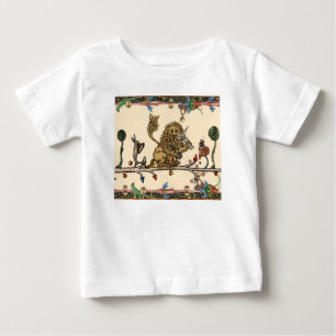 Camiseta Para Bebê Lion Violinista MÚSICA BESTIAL MEDIEVAL,