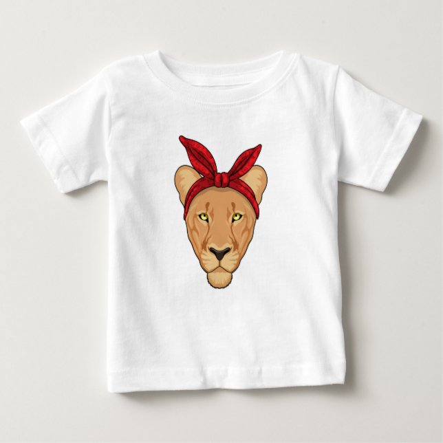 Camiseta Para Bebê Lioness com Bandana (Frente)