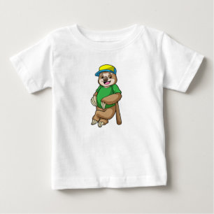 Camiseta Para Bebê Lira no Baseball com Baco de Baseball
