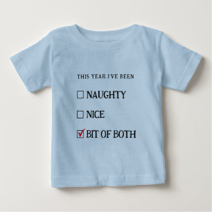 Camiseta Para Bebê Lista Divertida Azul de Meninos e Meninas Bonzinho