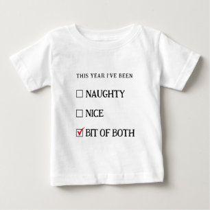 Camiseta Para Bebê Lista Divertida de Meninos e Meninas no Natal, Rou