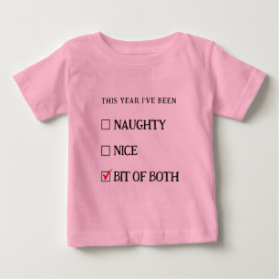 Camiseta Para Bebê Lista Divertida Natal Bonito Rosa Engraçado Natal