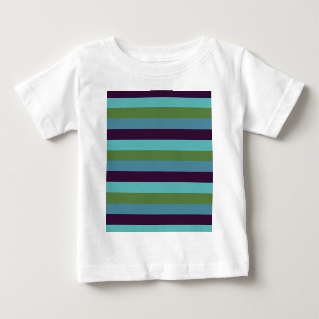 Camiseta Para Bebê Listras de harmonia costeira (Frente)