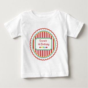 Camiseta Para Bebê Listras doces do circo dos doces
