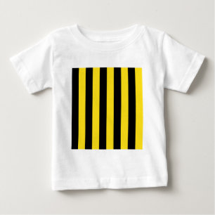 Camiseta Para Bebê Listras - preto e amarelo do ouro