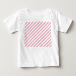 Camiseta Para Bebê Listras Rosa e Branco