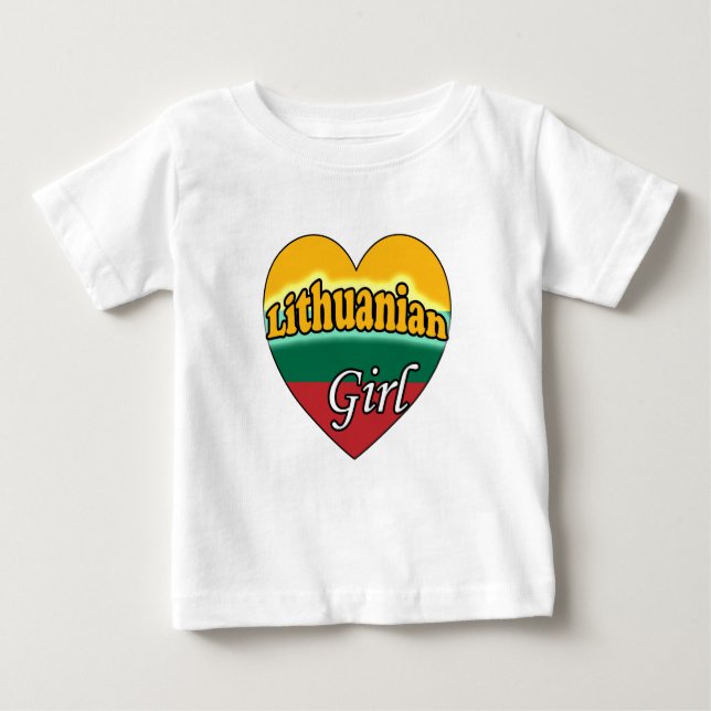 Camiseta Para Bebê Lithuanian Girl (Frente)