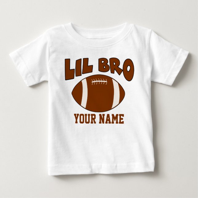 Camiseta Para Bebê Little Brother Personalizado Futebol (Frente)