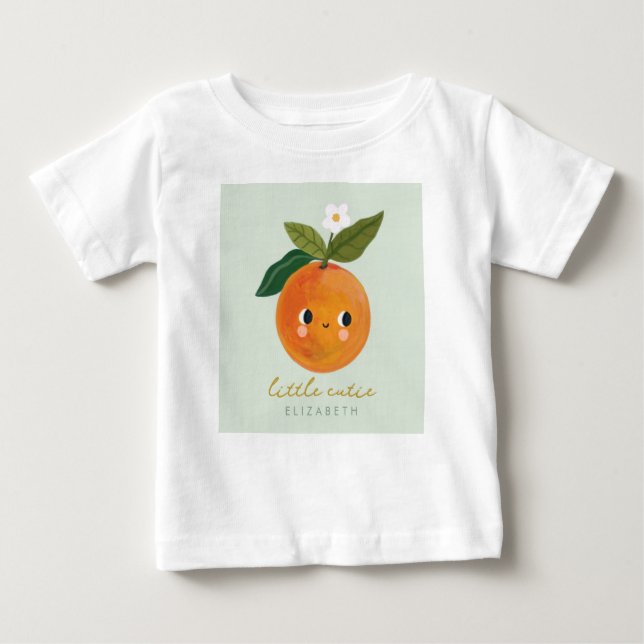 Camiseta Para Bebê Little Cutie Orange Baby (Frente)