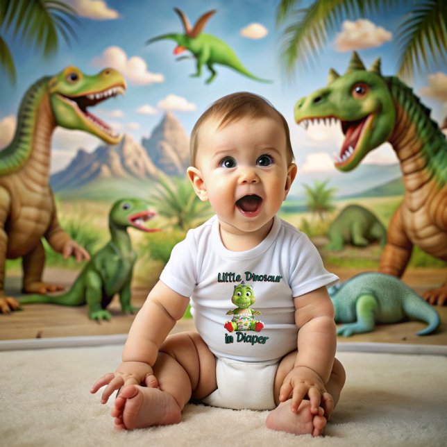 Camiseta Para Bebê Little Dinosaur in diapers (Little Dinosaur in diapers )