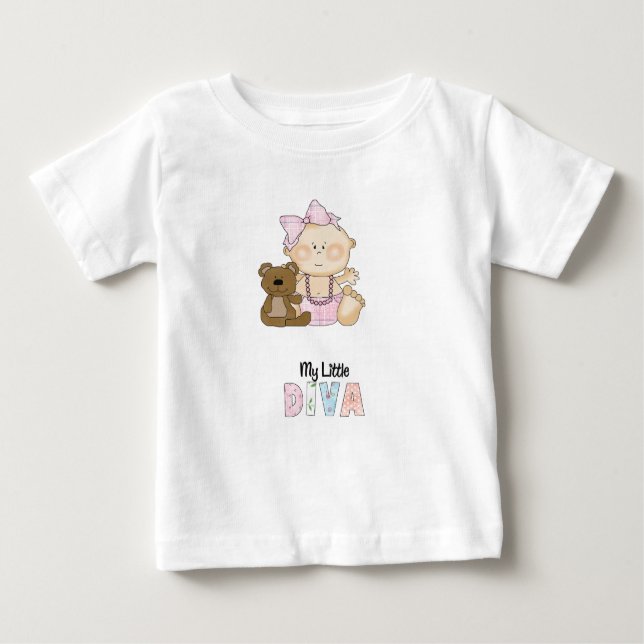 Camiseta Para Bebê Little Diva (Frente)