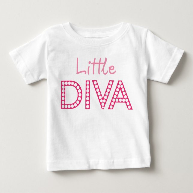 Camiseta Para Bebê Little Diva (Frente)