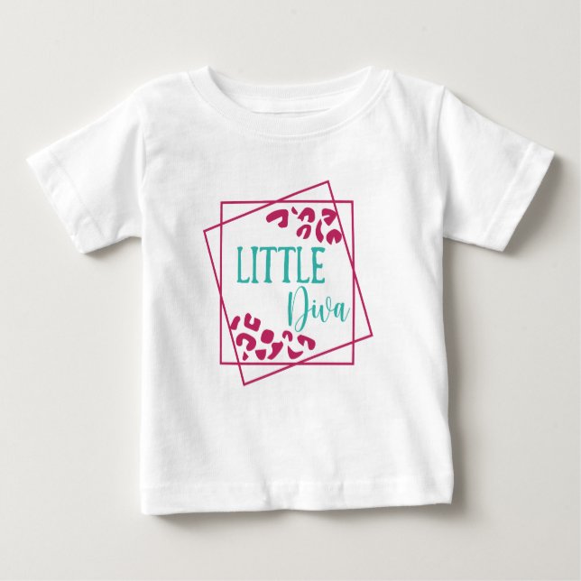 Camiseta Para Bebê Little Diva (Frente)