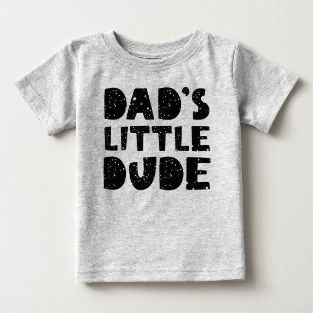 Camiseta Para Bebê Little Dude do pai (Frente)