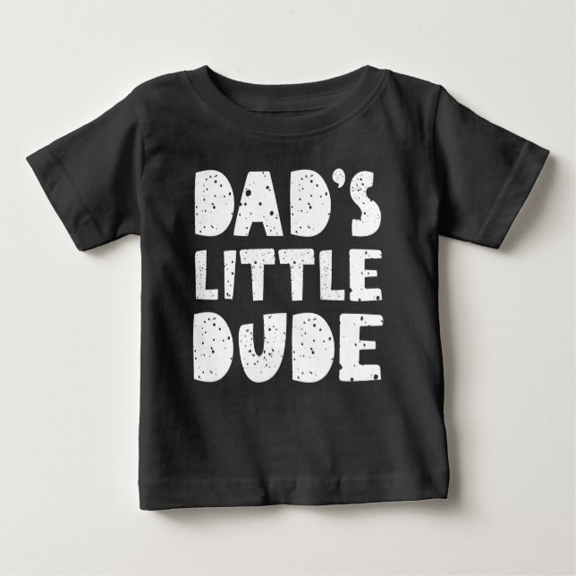 Camiseta Para Bebê Little Dude do pai (Frente)