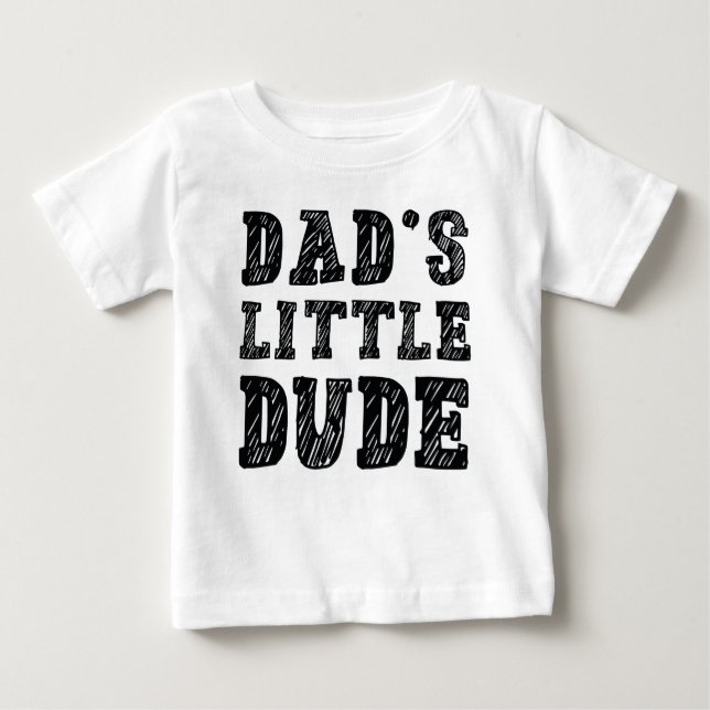 Camiseta Para Bebê Little Dude do pai (Frente)