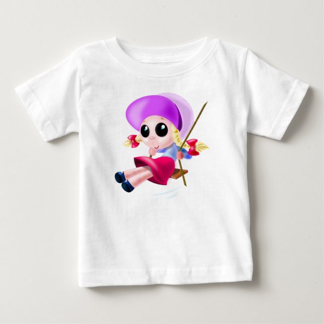 Camiseta Para Bebê Little Girl Swing (Frente)