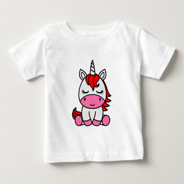 Camiseta Para Bebê Little Girls Unicorn Pony (Frente)