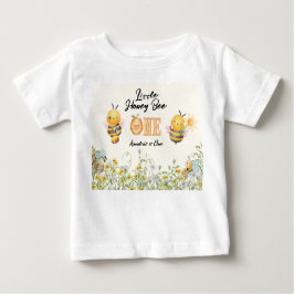Camiseta Para Bebê Little Honey To Bee One Wildflower 1st Birthday