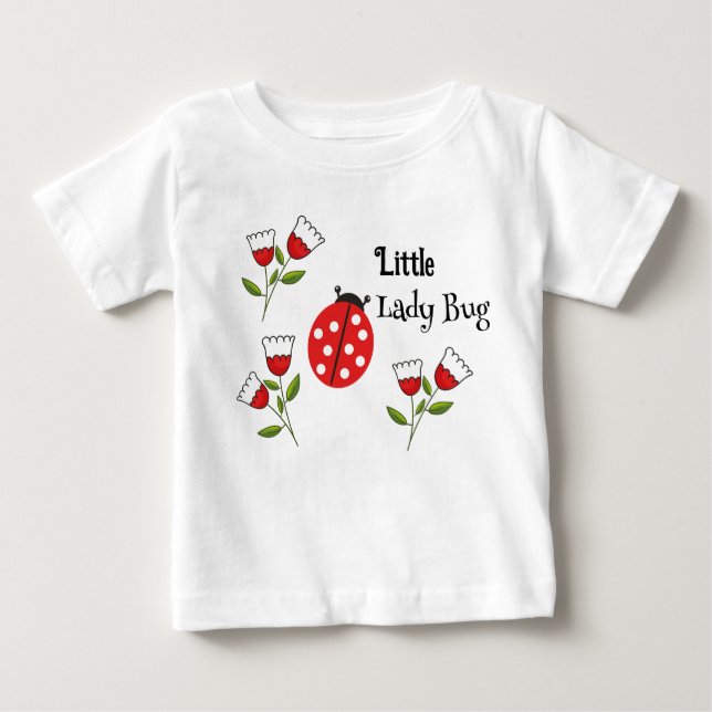 Camiseta Para Bebê Little Lady Bug (Frente)