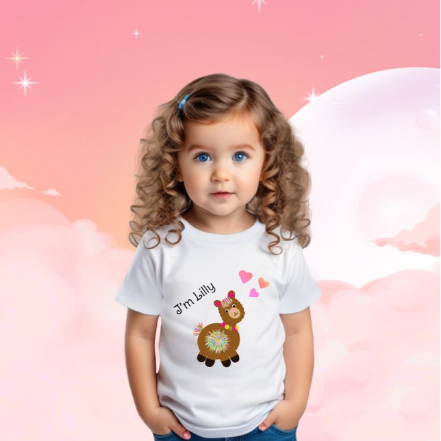 Camiseta Para Bebê Little Llama (Criador carregado)