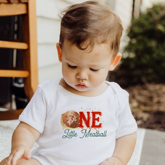 Camiseta Para Bebê Little Meatball | Holy Ravioli First Birthday (Criador carregado)