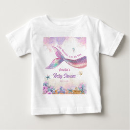 Camiseta Para Bebê Little Mermaid Pastel Ocean Girl