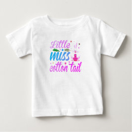 Camiseta Para Bebê Little Miss Cotton Tail