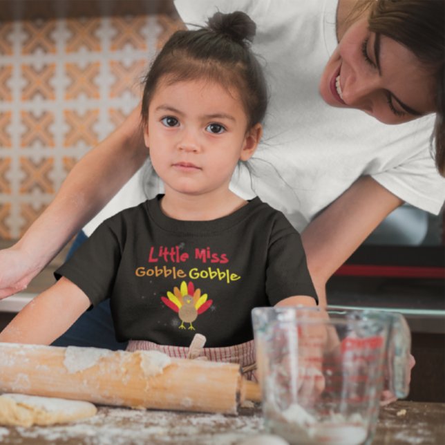 Camiseta Para Bebê Little Miss Gobble Gobble (Criador carregado)