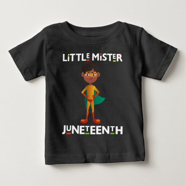 Camiseta Para Bebê Little Mister Juneteten (Frente)