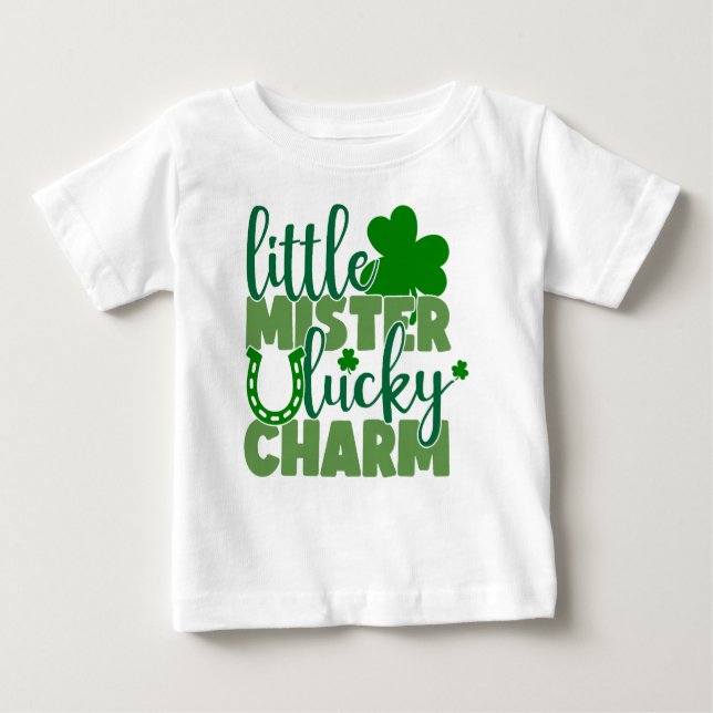 Camiseta Para Bebê Little Mister Lucky Charm (Frente)