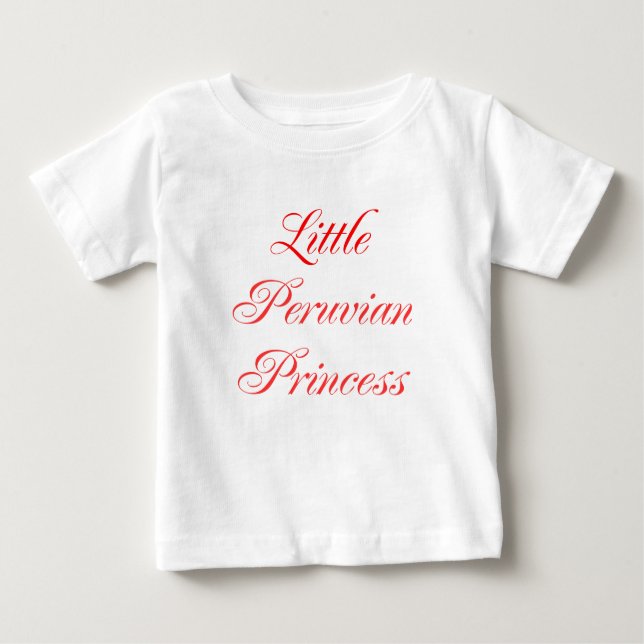 Camiseta Para Bebê Little Peruvian Princess (Frente)