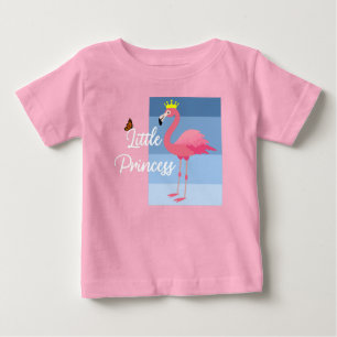 Camiseta Para Bebê Little Princess Pink Flamingo Design - Baby Jersey