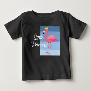 Camiseta Para Bebê Little Princess Pink Flamingo Design - Baby Jersey