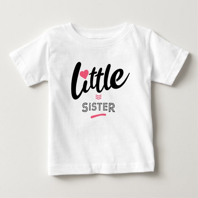 Camiseta Para Bebê Little sister (Frente)
