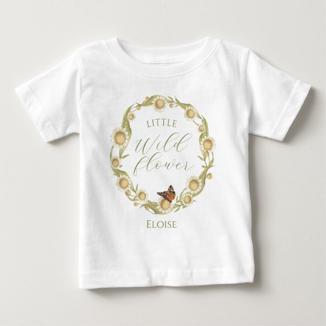 Camiseta Para Bebê Little Wildflower Daisy Floral (Frente)