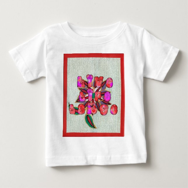 Camiseta Para Bebê "Live Life Large", Impressão de Arte (Frente)