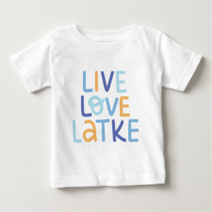 Camiseta Para Bebê Live Love Latke Hanukkah Design
