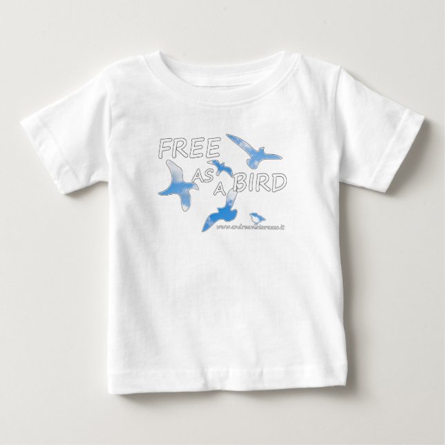 Camiseta Para Bebê Livre como um Pássaro (Frente)
