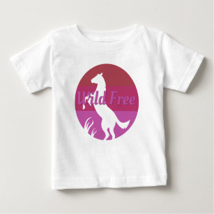 Camiseta Para Bebê Livre selvagem - Um tributo ao cavalo