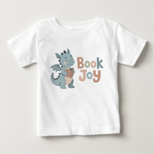 Camiseta Para Bebê Livro Caprichoso Alegria Dragão Lendo Livro Bebê 