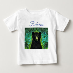 Camiseta Para Bebê Livro Negro Pequeno Urso Negro Divertido