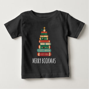 Camiseta Para Bebê Livros de Feliz da Árvore de Natal