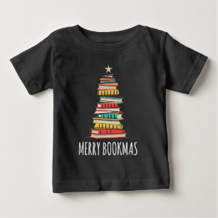 Camiseta Para Bebê Livros de Feliz da Árvore de Natal