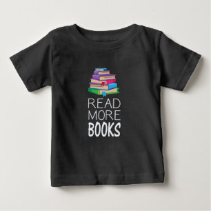 Camiseta Para Bebê Livros - Leia Mais Livros