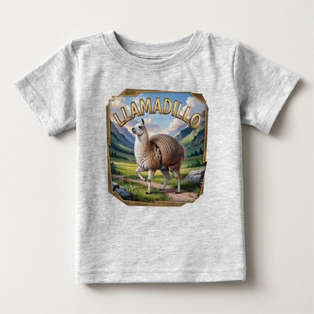 Camiseta Para Bebê Llamadillo Fotografia Combo Criatura Engraçada (Frente)